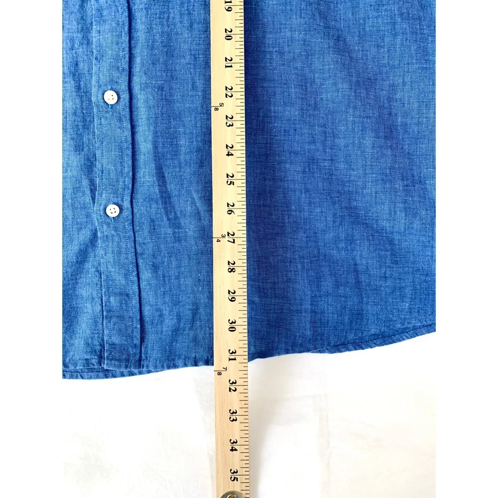 Charles Tyrwhitt Mens Pure Linen Slim Fit Shirt Cornflower Blue XXL $139 - Picture 16 of 16